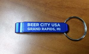Blue Beer City Bottle Opener with keychain
